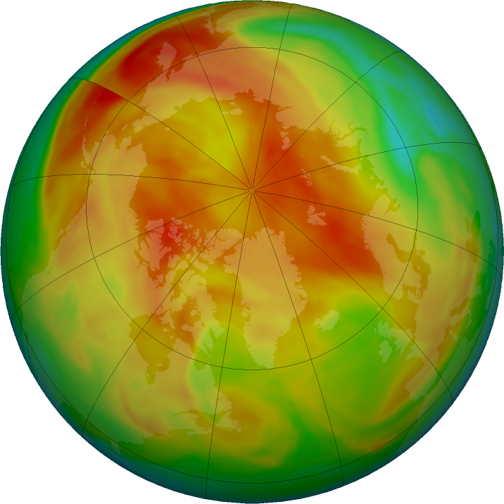 Arctic ozone map for 03 April 2022